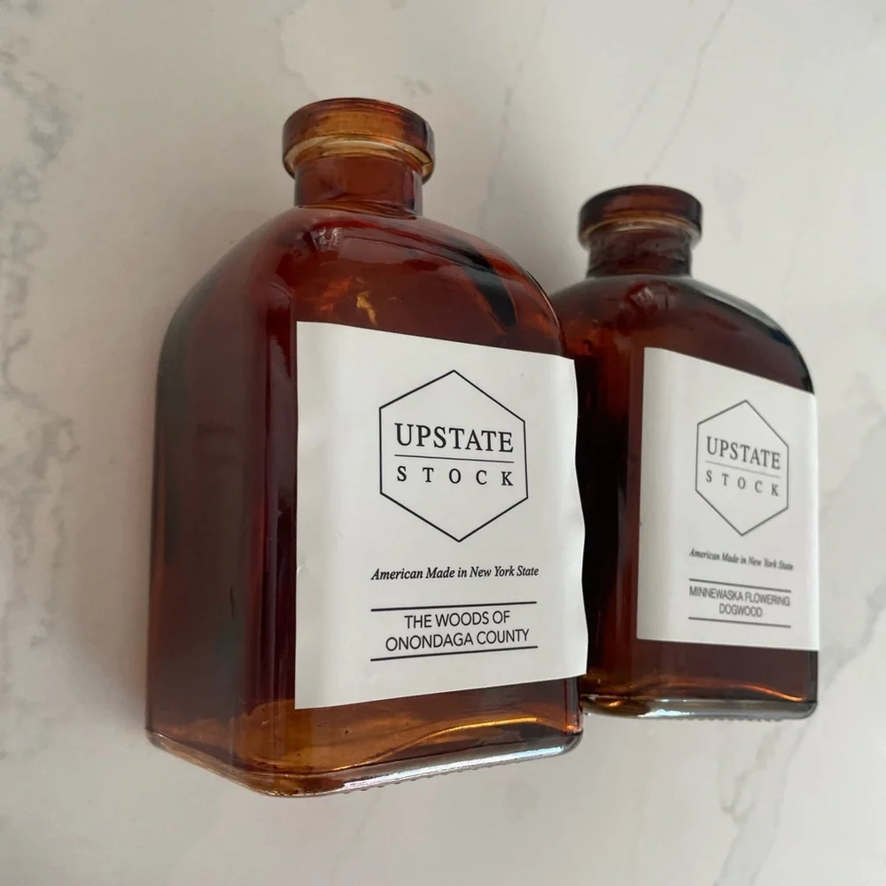 Set of 2 Amber Apothecary Bottles | Upstate Stock